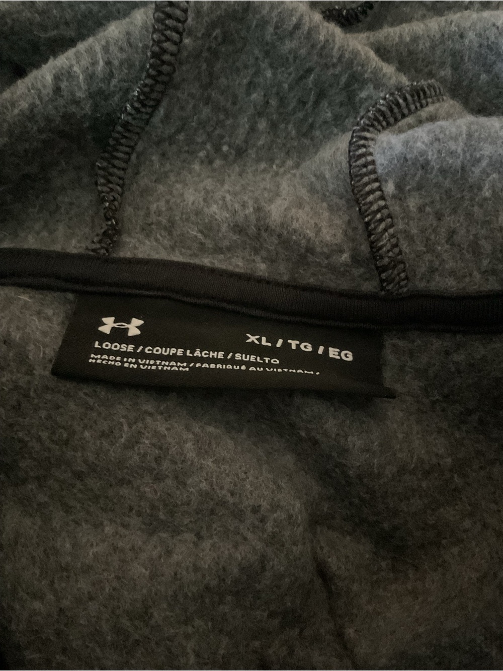 Women’s Under Armour Black Cropped Hooded Pullover with Logo Tape size Xl - Picture 8 of 8